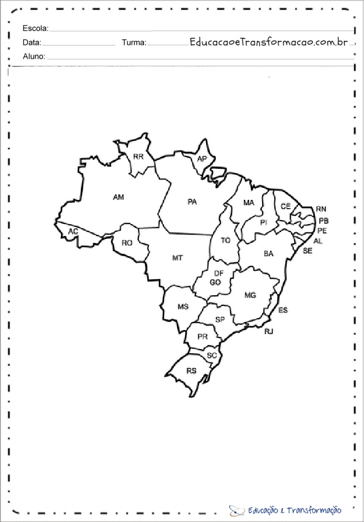 Mapa do Brasil para colorir Desenhos para imprimir