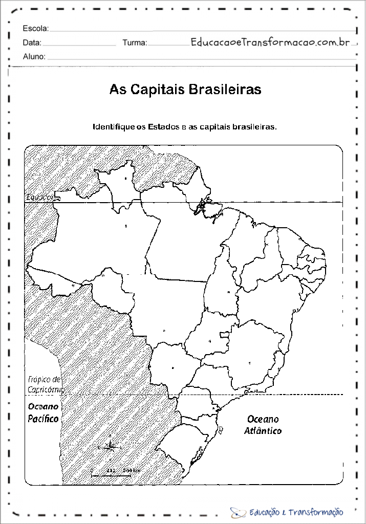 Mapa do Brasil para colorir - Desenhos para imprimir
