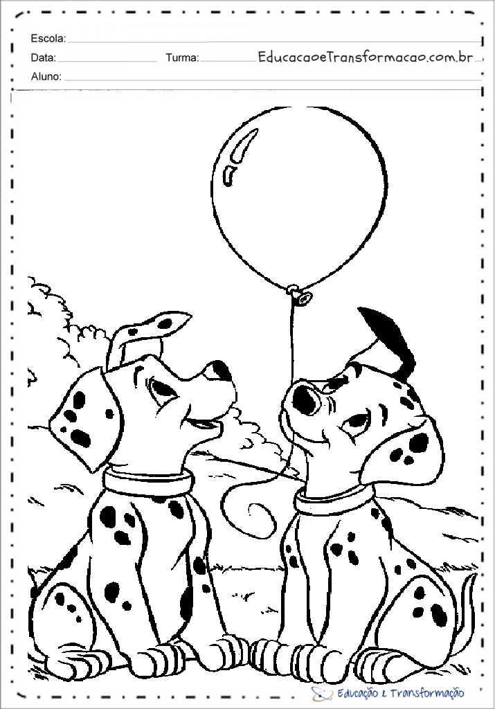 Desenhos para colorir, desenhar e pintar : Desenhos para colorir, cachorro  dalmatas