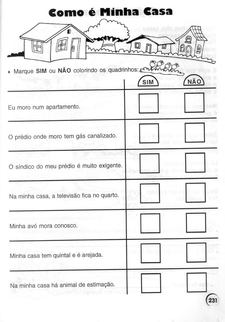 Atividades de Geografia 2º Ano - Minha casa