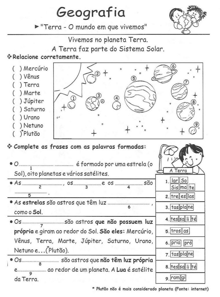 Atividades de Geografia 2º Ano - O Mundo em que vivemos