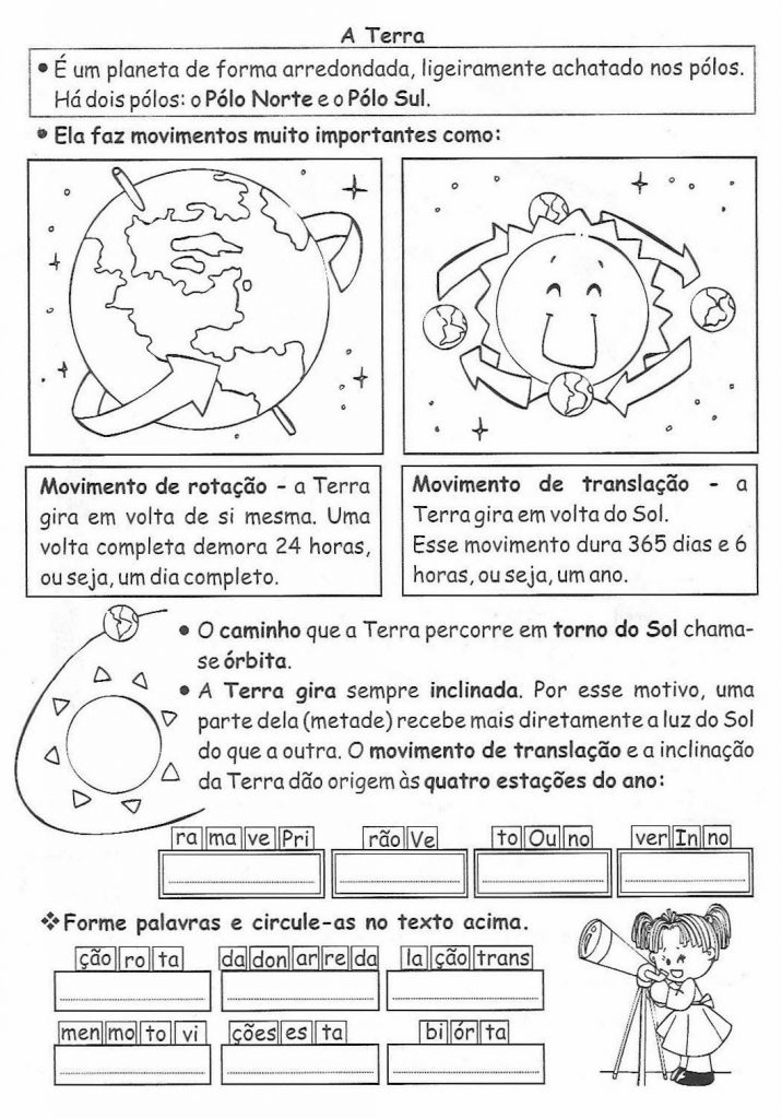 Atividades de Geografia 3º Ano - Imprimir - A terra