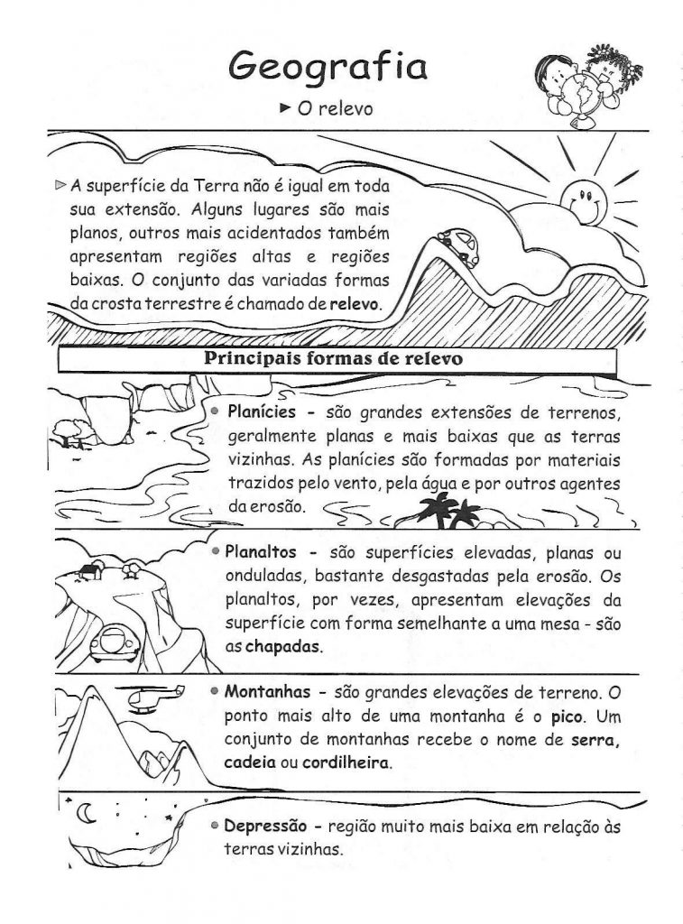 Atividades de Geografia 3º Ano - Imprimir - Relevo