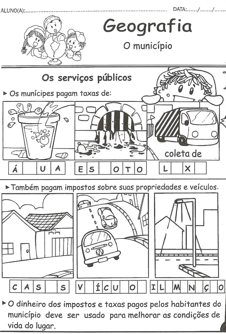Atividades de Geografia 3 ano do Ensino Fundamental - Para imprimir