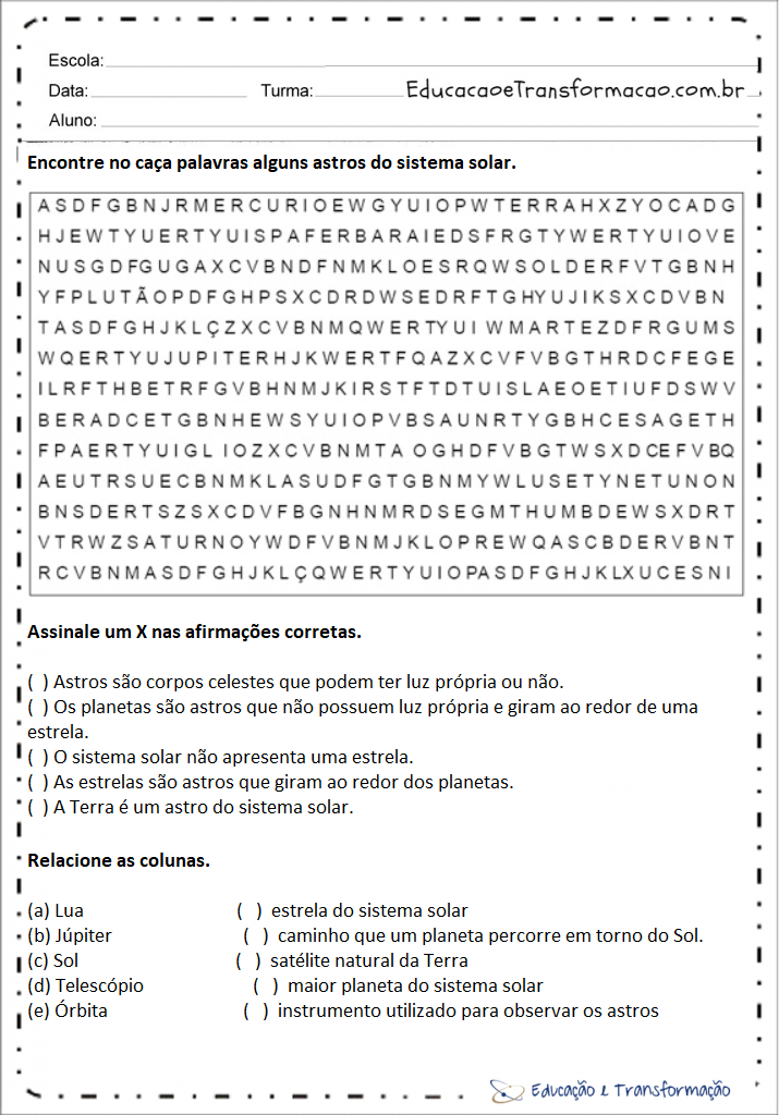 Atividades de Geografia 5 ano - Para imprimir - Folha 01