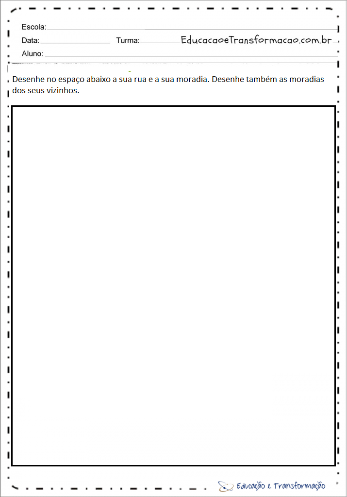 Atividades de Geografia 1 ano - Tipos de Moradia - Desenhe