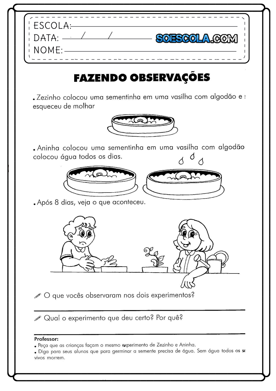 Atividades De Ciências 3 Ano Para Imprimir Folha 03 Educação E