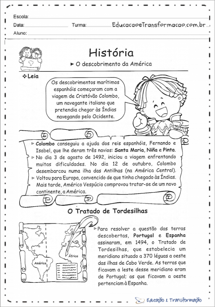 Atividade de História - Trabalho e Lazer - 3º ano fundamental