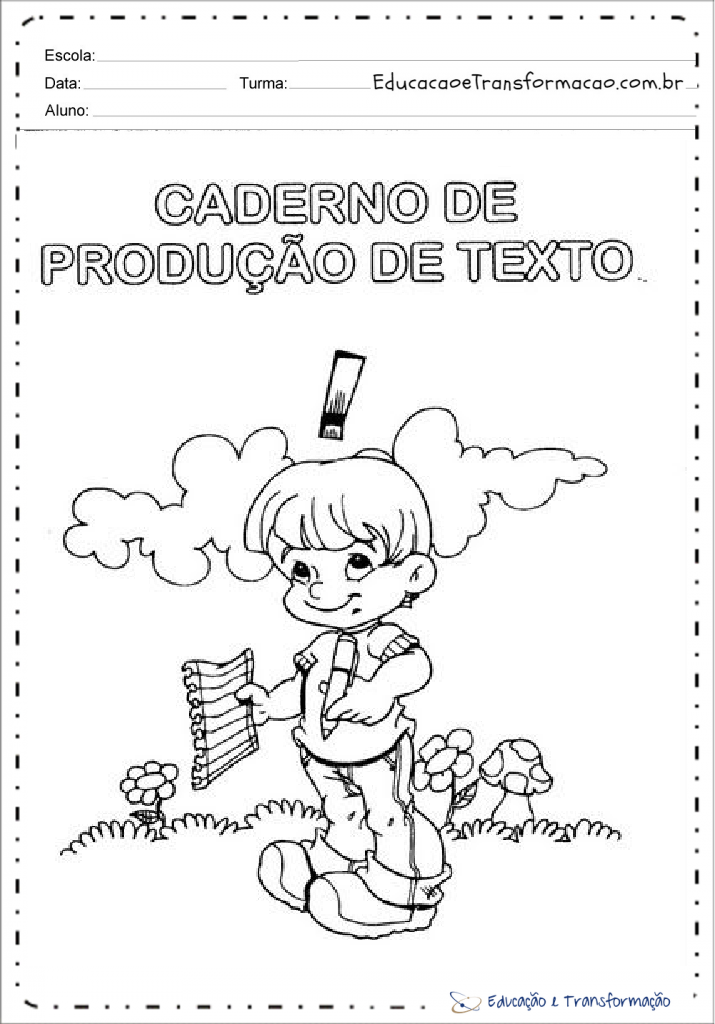 Capas para caderno de português para imprimir - Folha - 01