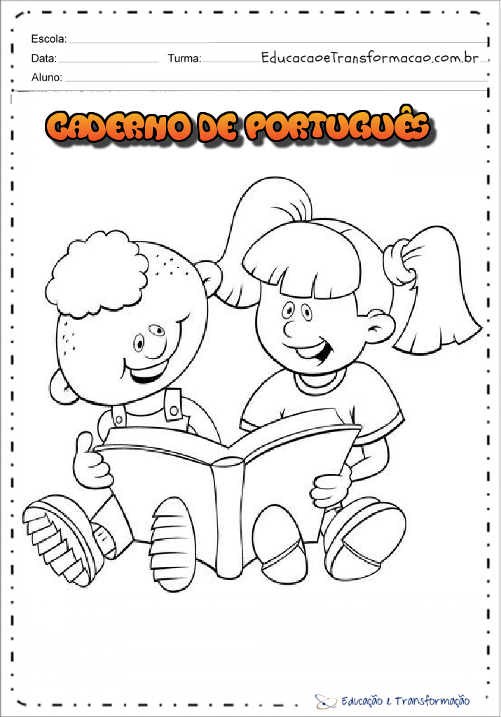 Capas para caderno de português para imprimir - Folha 10