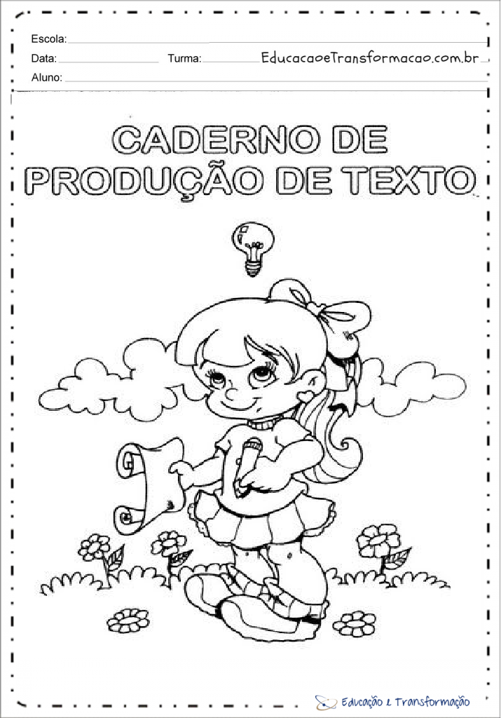 Capas para caderno de português para imprimir - Folha - 02