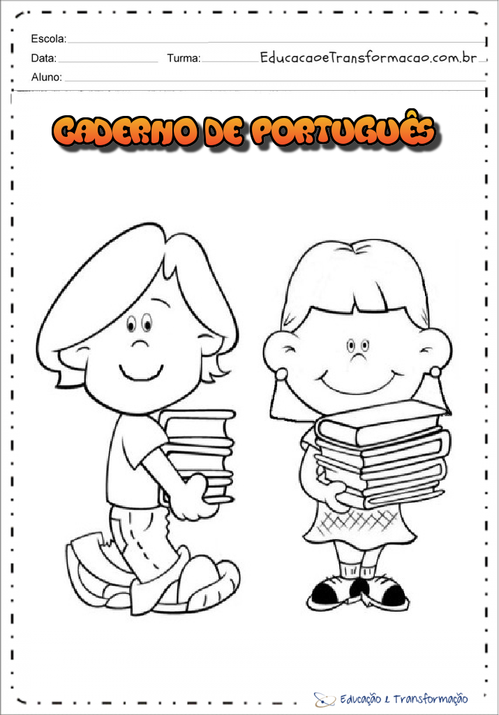 Capas para caderno de português para imprimir - Folha 07