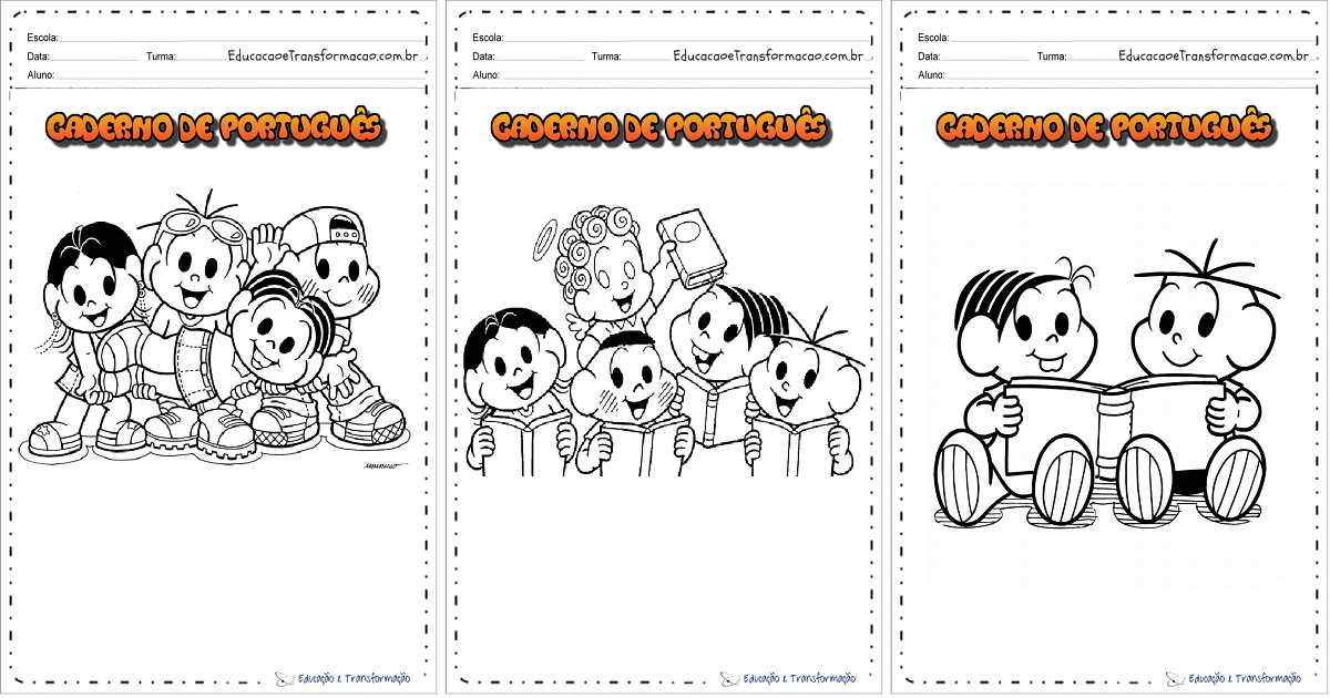 Capas para caderno de português