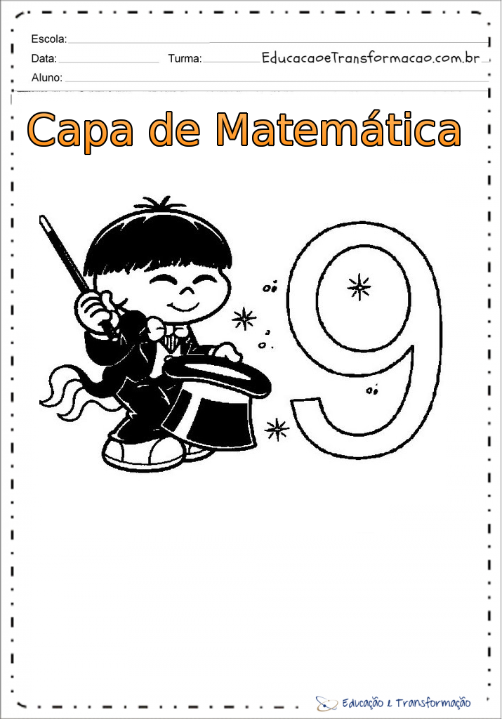 Capas para caderno de matemática - Turma da Mônica - Folha 0