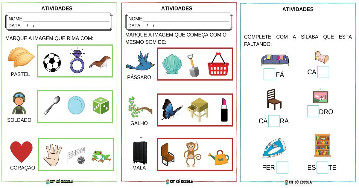Corujinha Fonológica: Atividades de Consciência Fonológica
