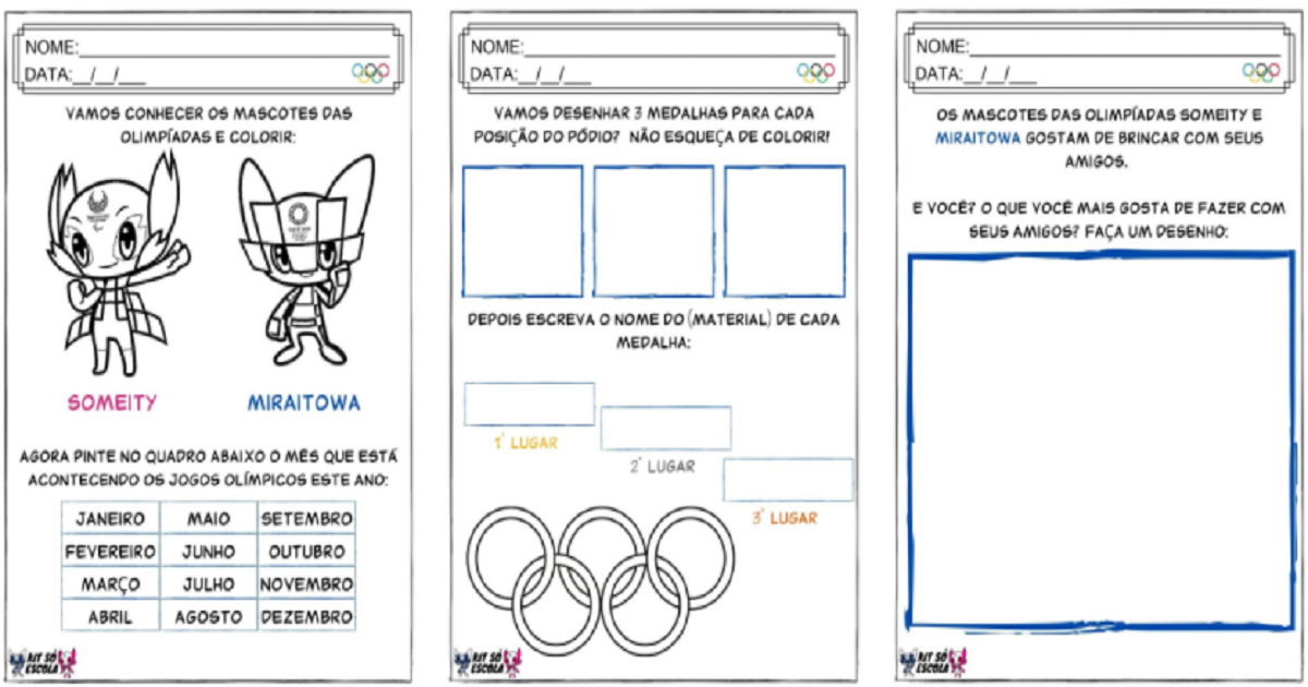 Atividades Olimpíadas 2021 - Para imprimir - SÓ ESCOLA