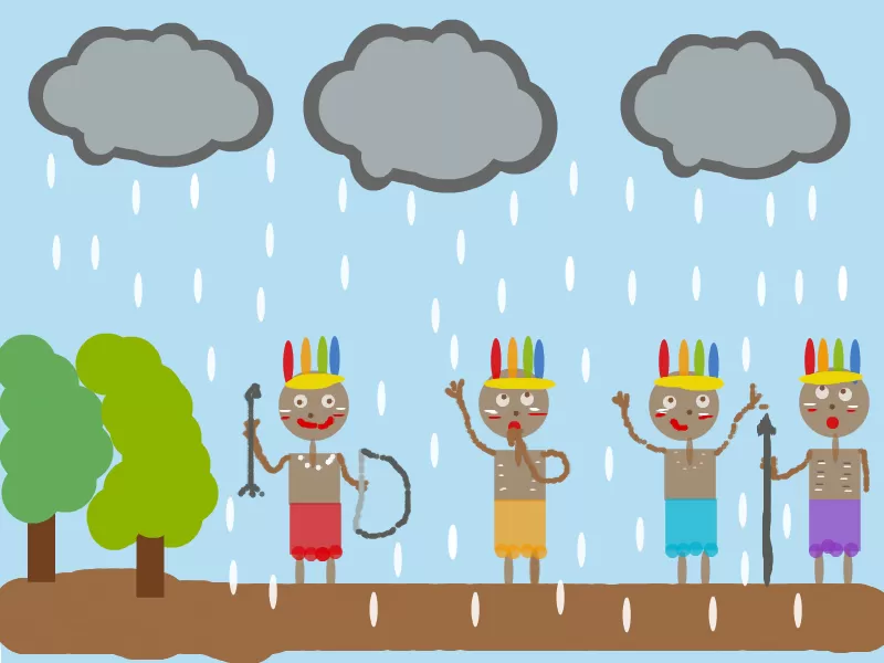 Atividades do Dia do Índio - Dança da chuva