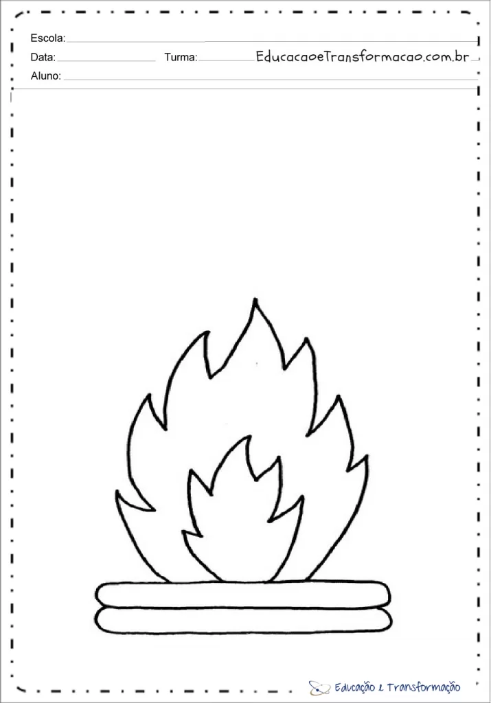 Desenhos de fogueira para colorir e imprimir