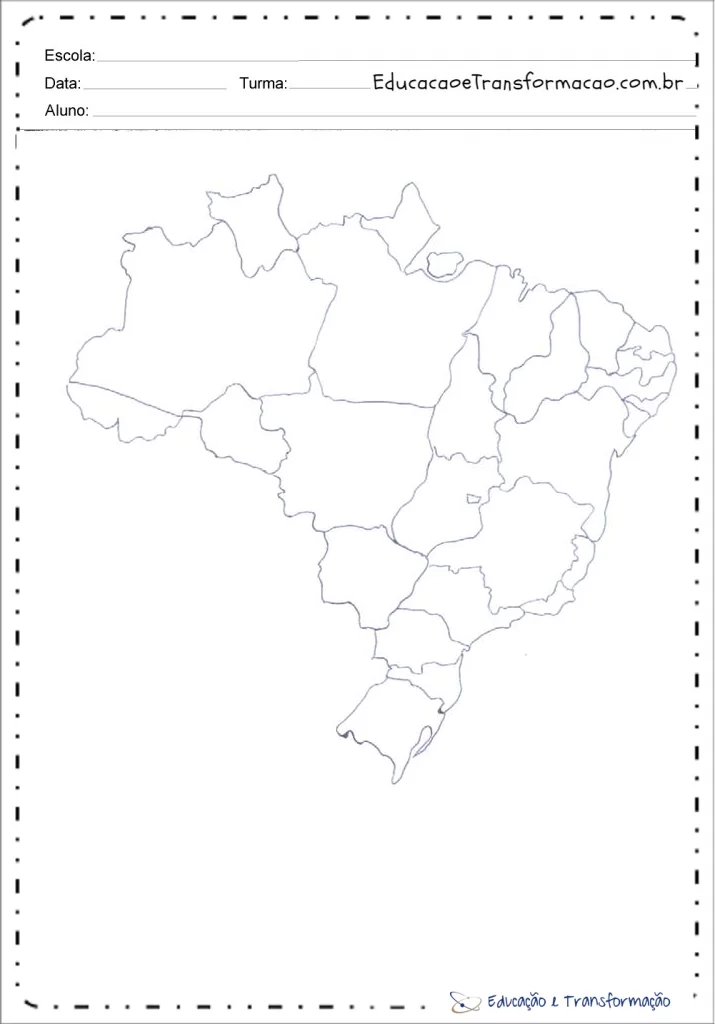 Desenhos do mapa do Brasil para colorir